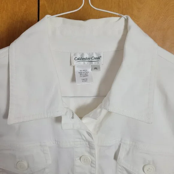 Coldwater Creek Blazer Lightweight Large Petite LP BOHO Casual Chic Coastal EUC - Picture 4 of 11